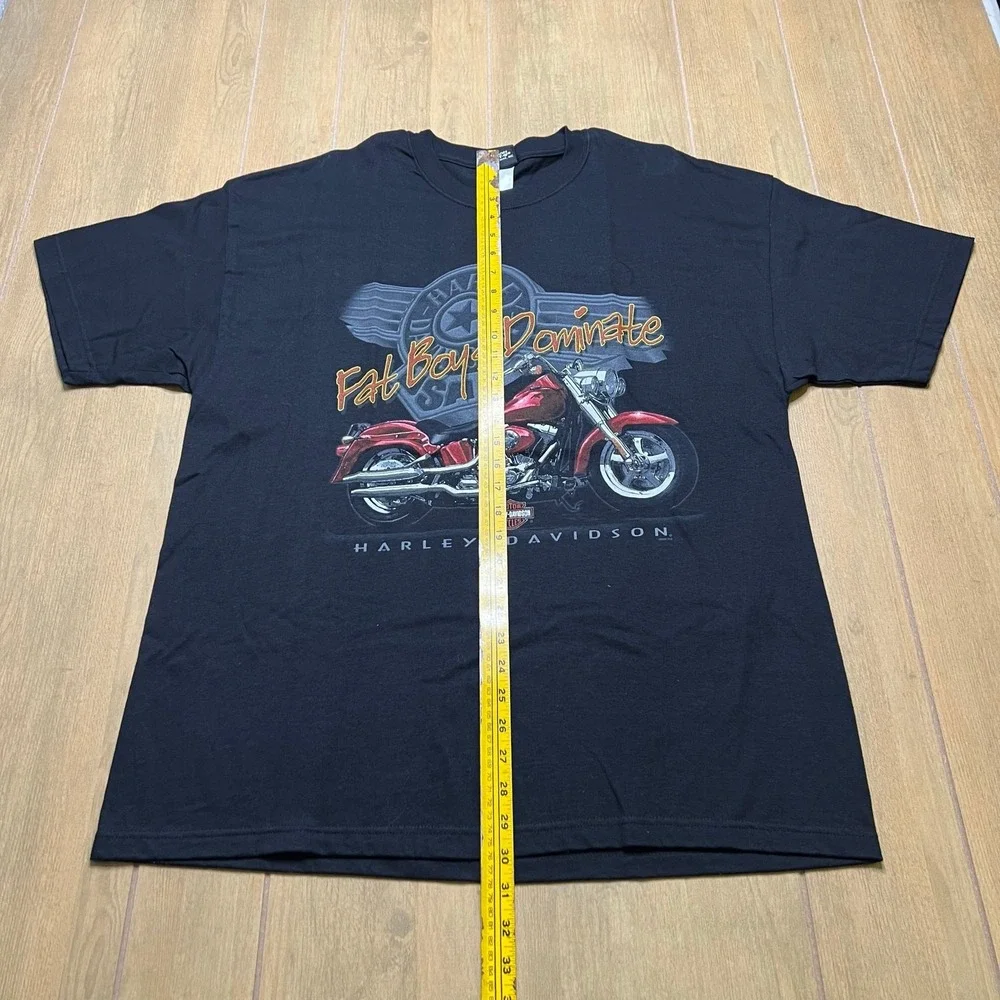 Harley-Davidson T-Shirt Mens XL Black Fat Boys Dominate Savannah GA 2002 Vintage